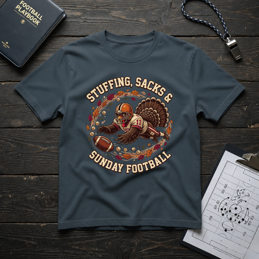 Stuffing, Sacks & Sunday Football T-Shirt