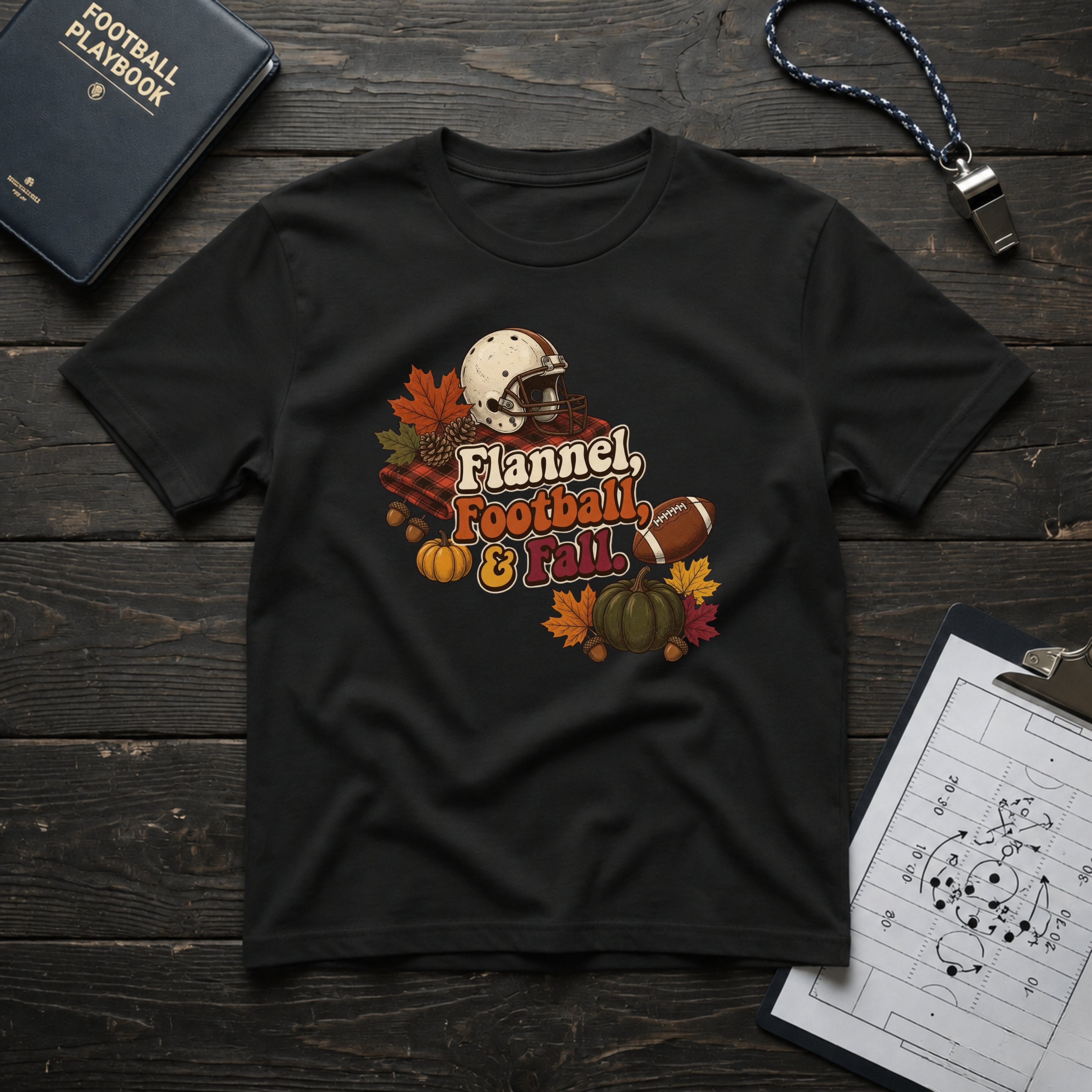 Flannel, Football & Fall T-Shirt