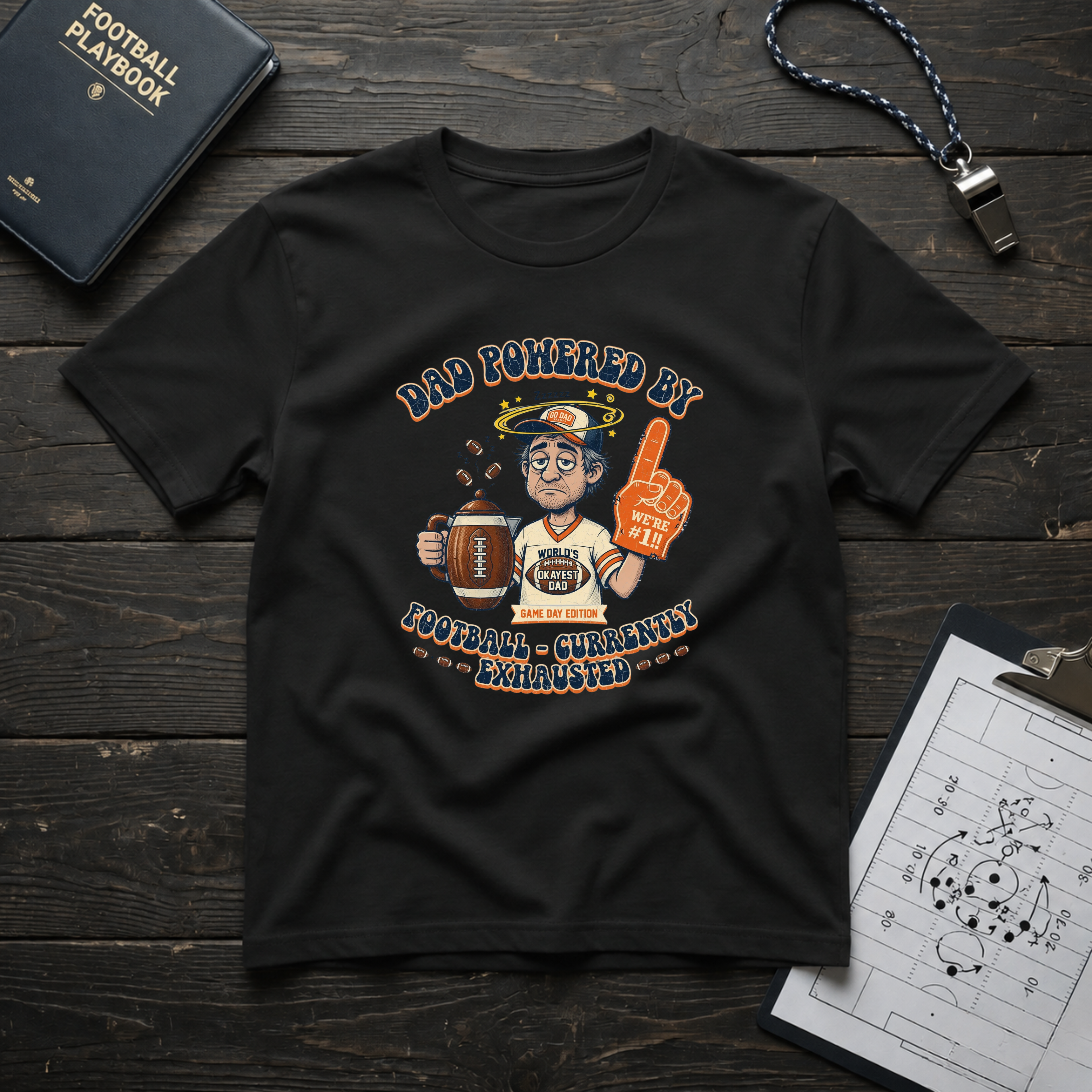 Dad Powered by Football T-Shirt