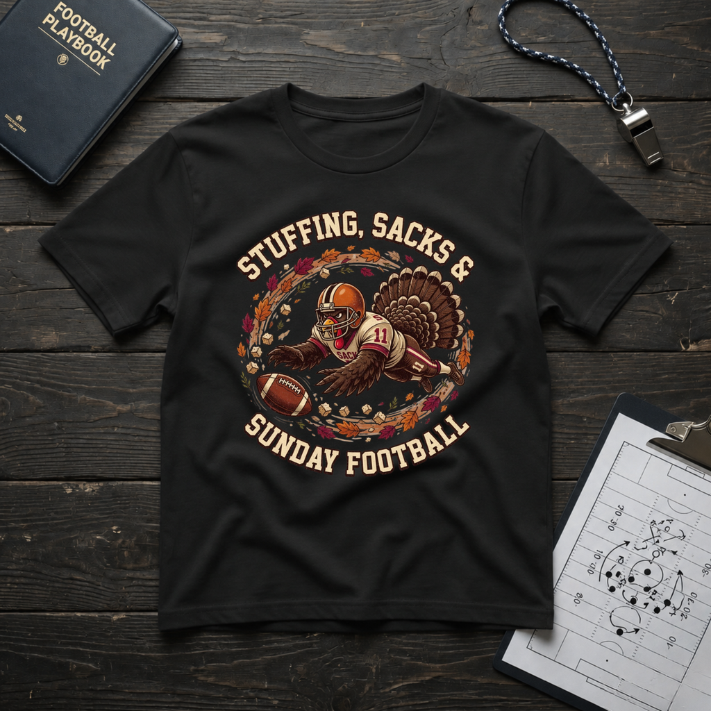Stuffing, Sacks & Sunday Football T-Shirt