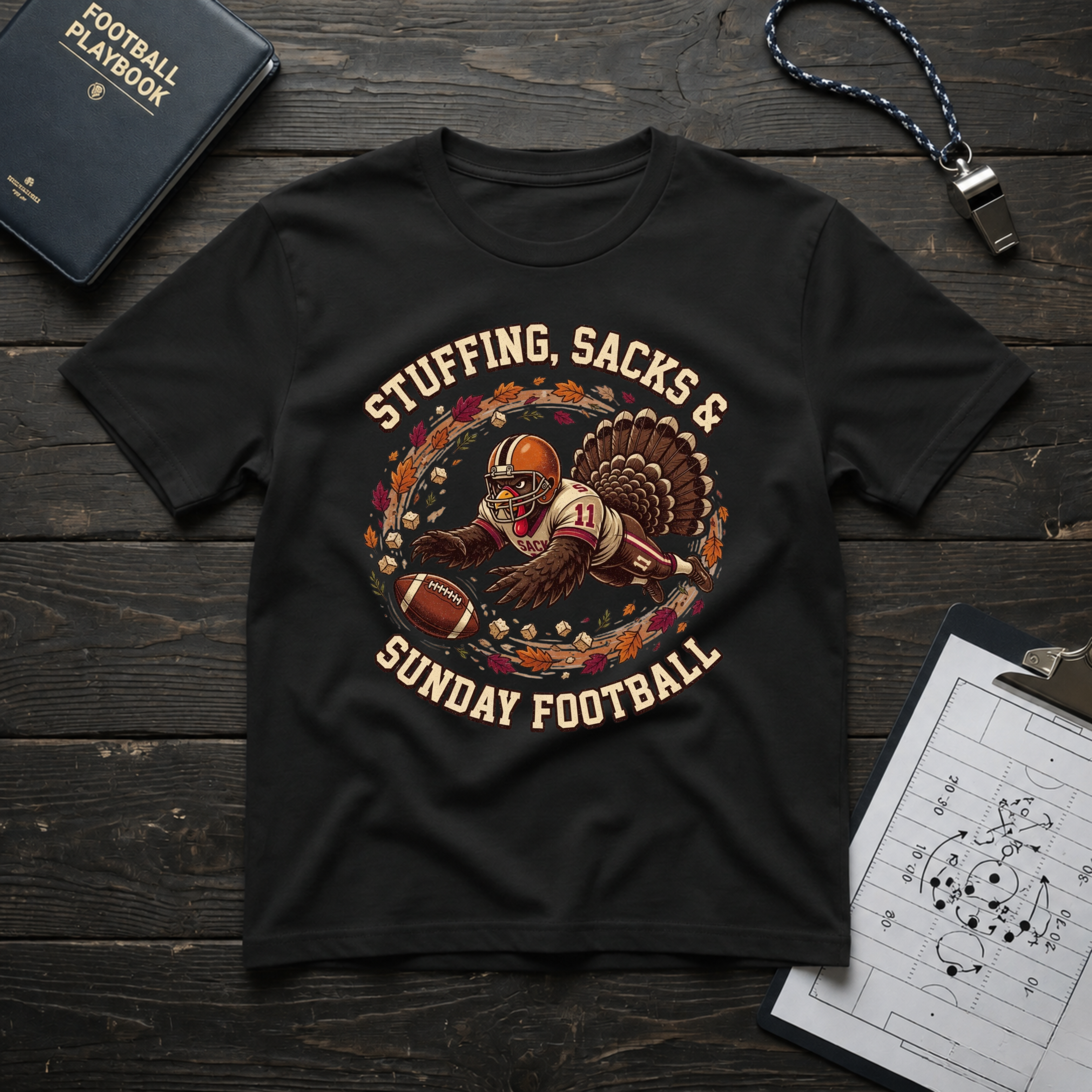 Stuffing, Sacks & Sunday Football T-Shirt