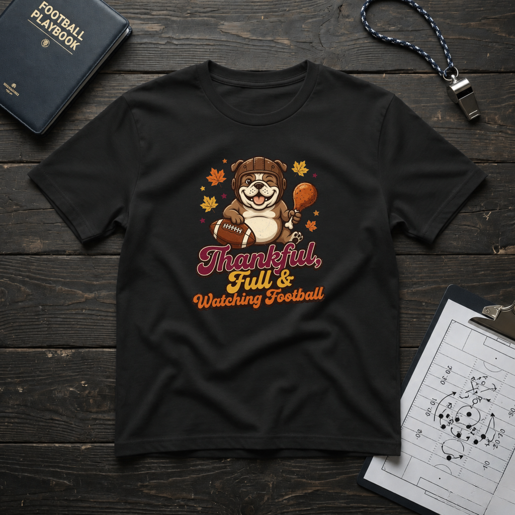 Thankful, Full & Watching Football T-Shirt