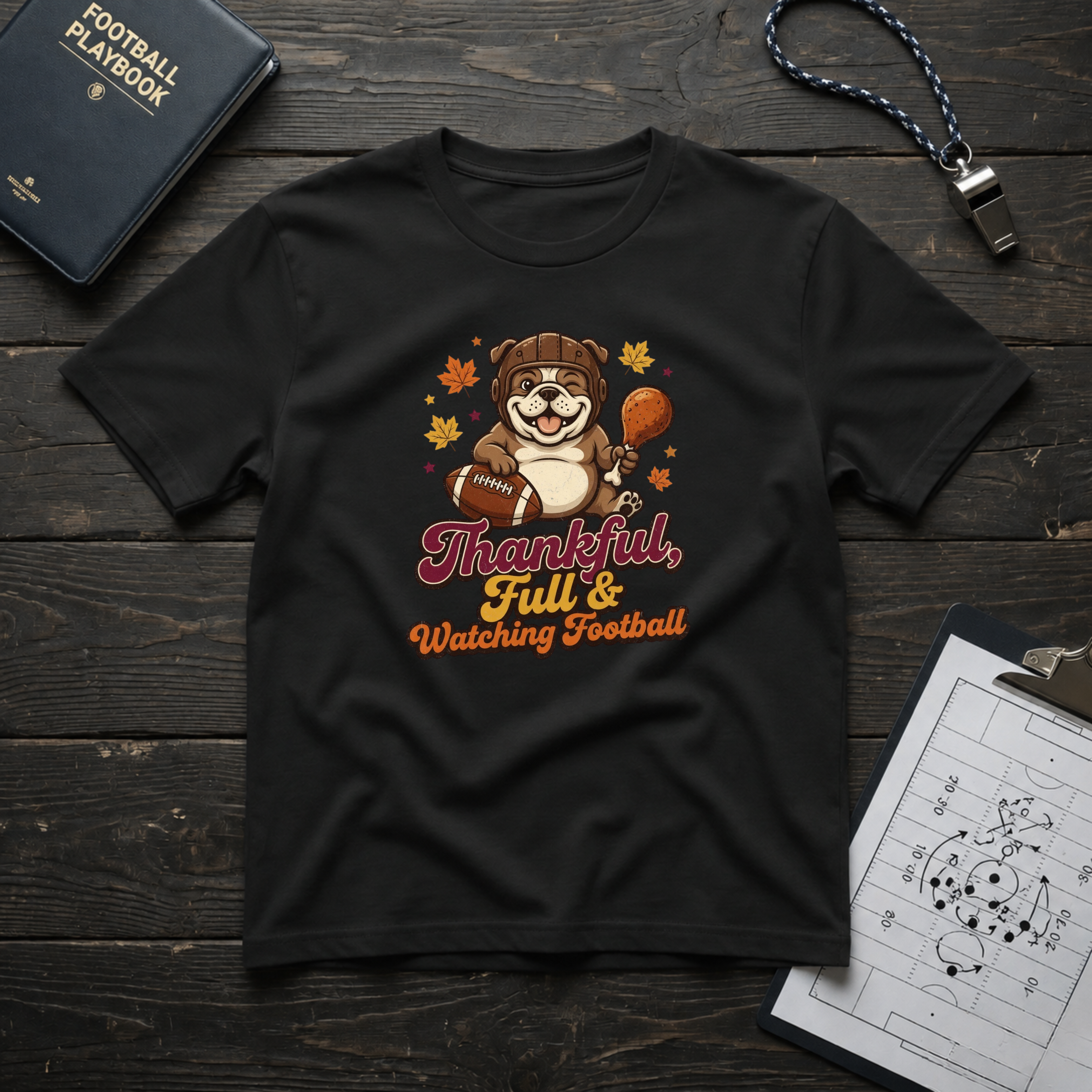 Thankful, Full & Watching Football T-Shirt