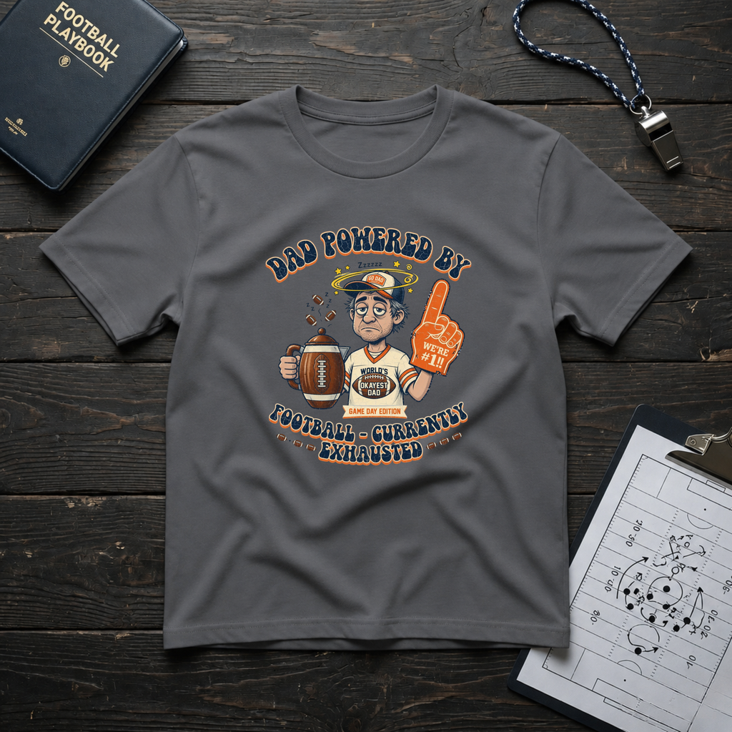 Dad Powered by Football T-Shirt
