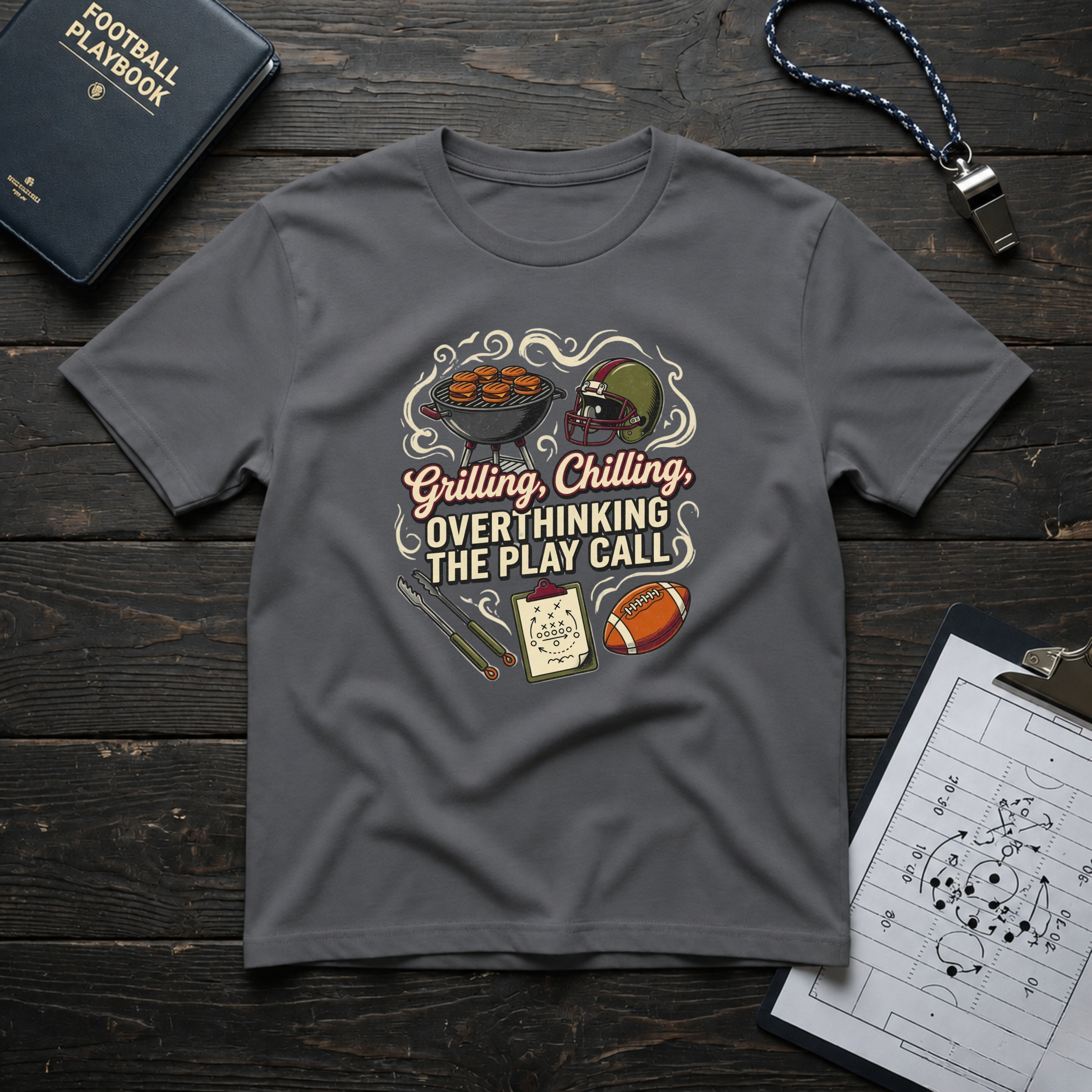Grilling, Chilling, Overthinking the Play Call T-Shirt