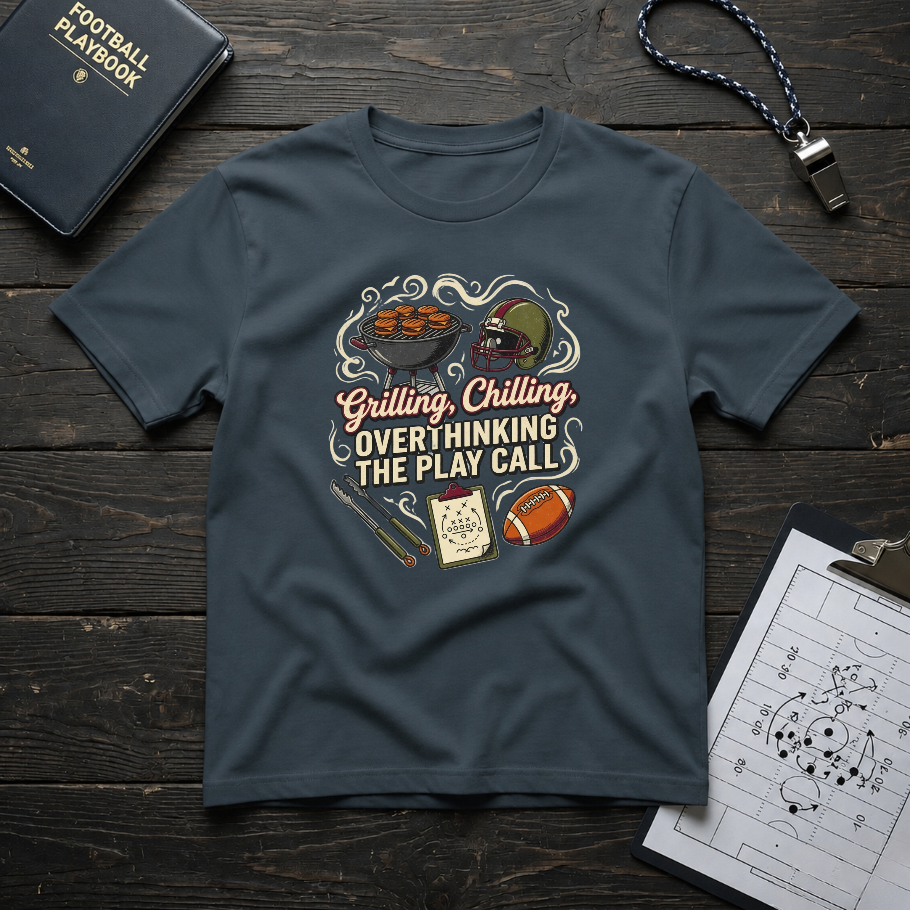 Grilling, Chilling, Overthinking the Play Call T-Shirt
