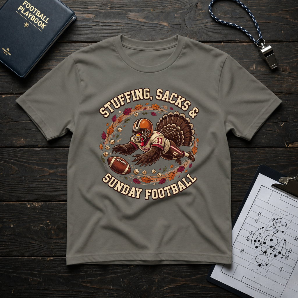 Stuffing, Sacks & Sunday Football T-Shirt