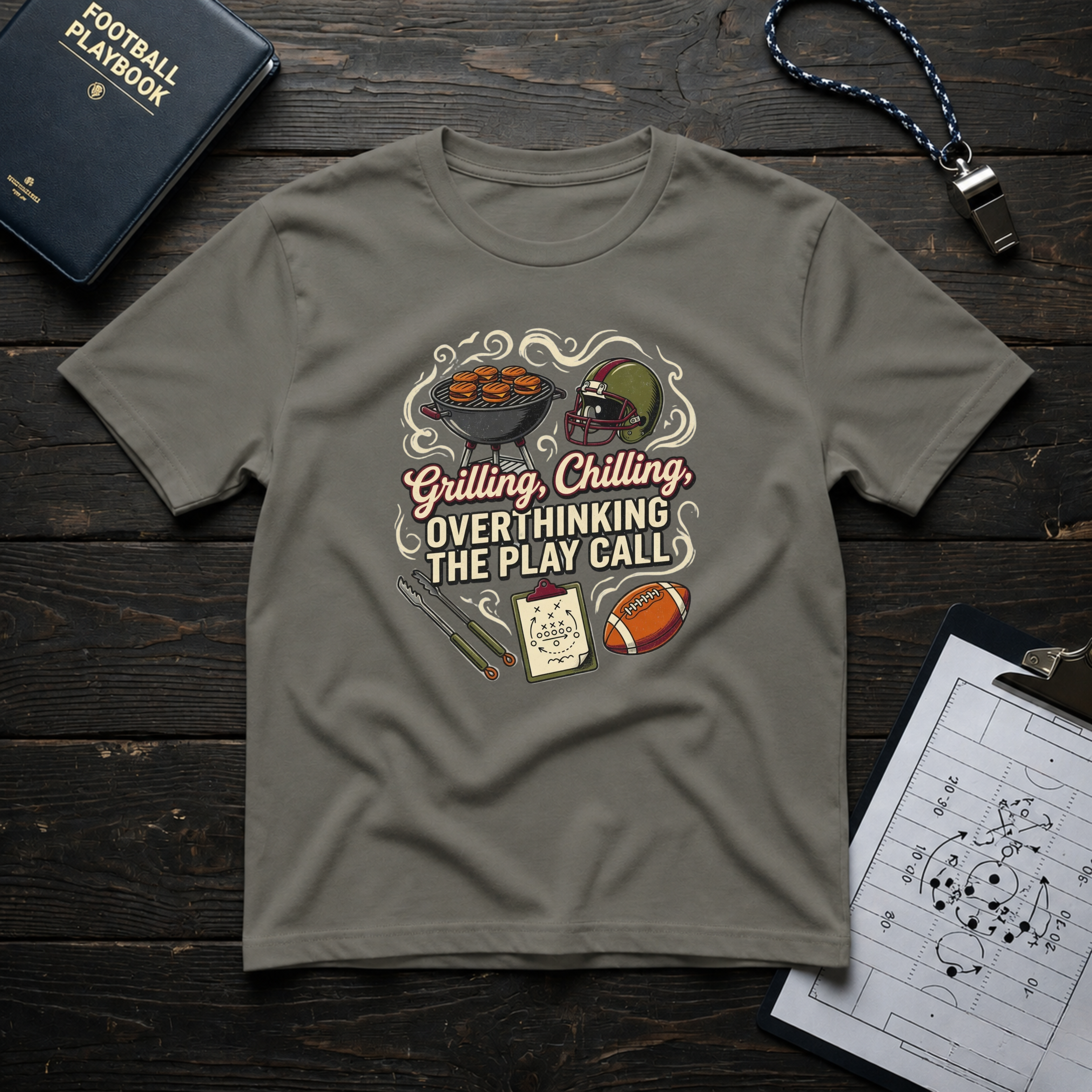 Grilling, Chilling, Overthinking the Play Call T-Shirt