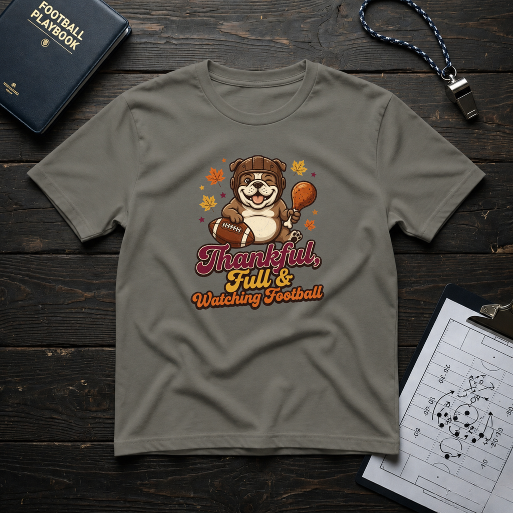 Thankful, Full & Watching Football T-Shirt