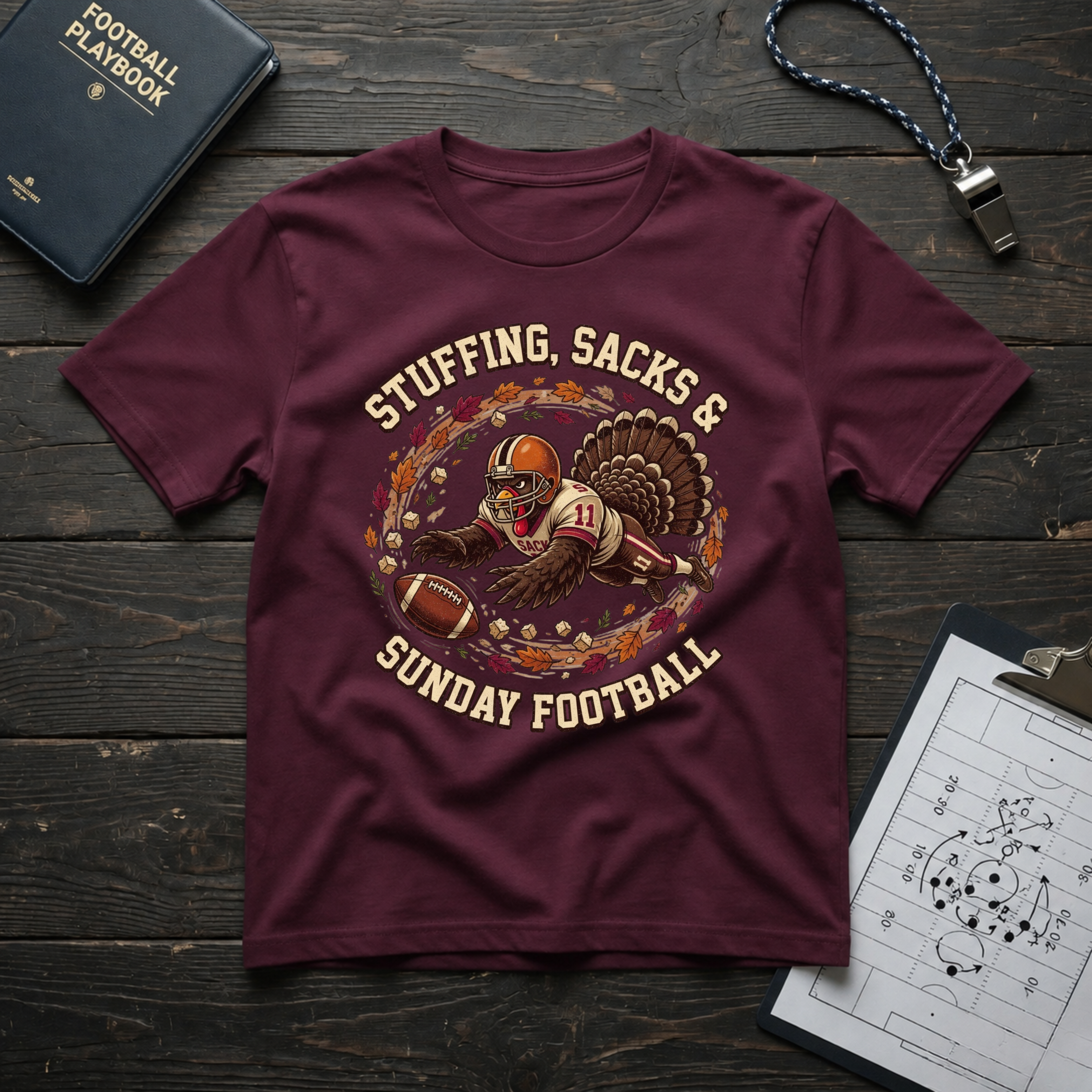 Stuffing, Sacks & Sunday Football T-Shirt