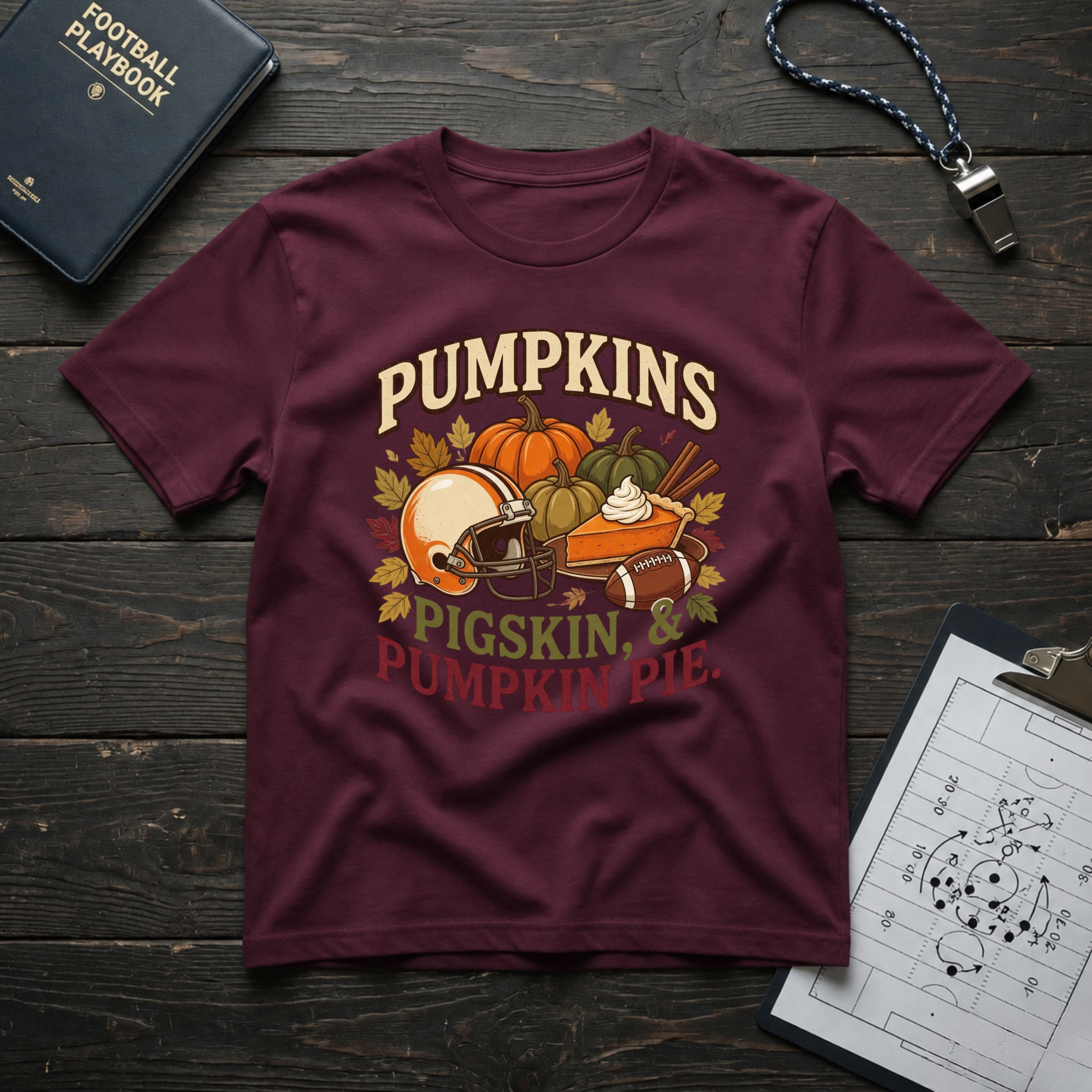 Pumpkins, Pigskin & Pumpkin Pie T-Shirt