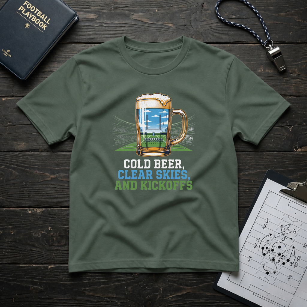 Cold Beer, Clear Skies, and Kickoffs T-Shirt