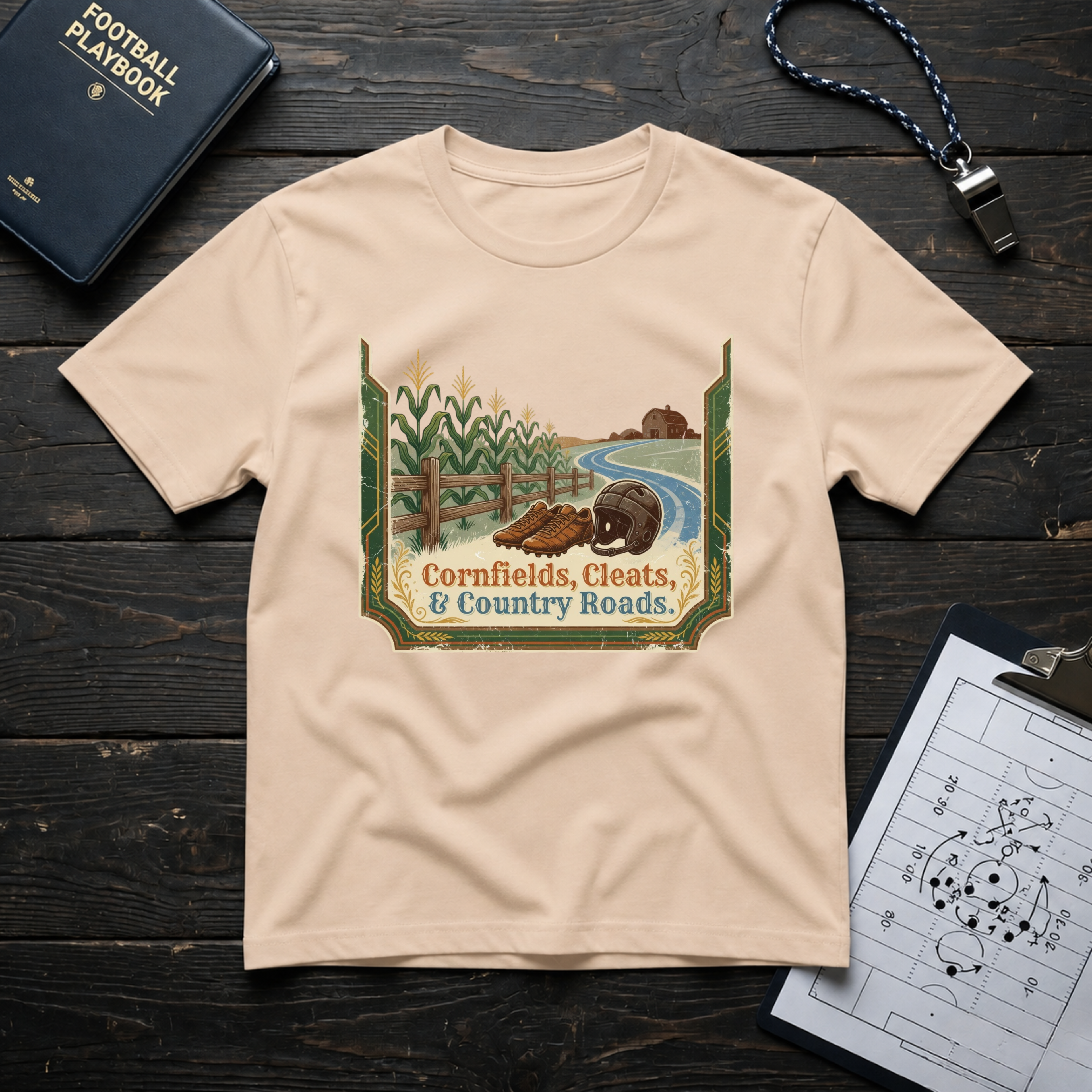 Cornfields, Cleats & Country Roads T-Shirt