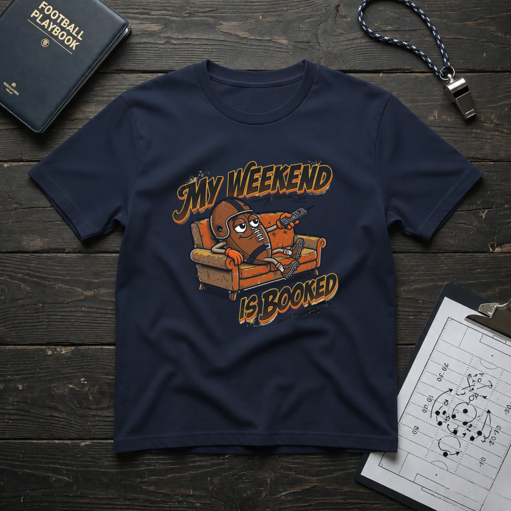 My Weekend Is Booked (Couch Football) T-Shirt
