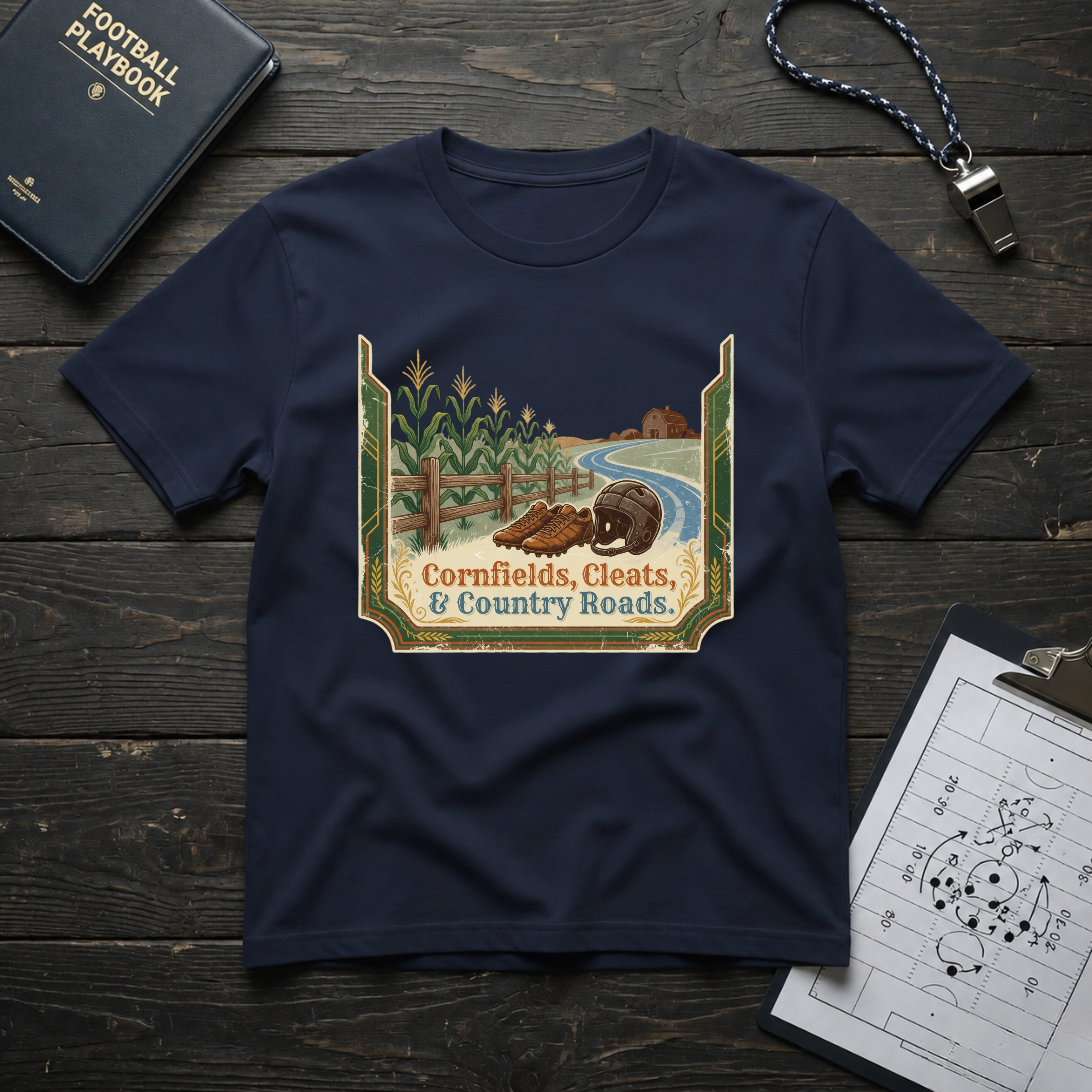 Cornfields, Cleats & Country Roads T-Shirt
