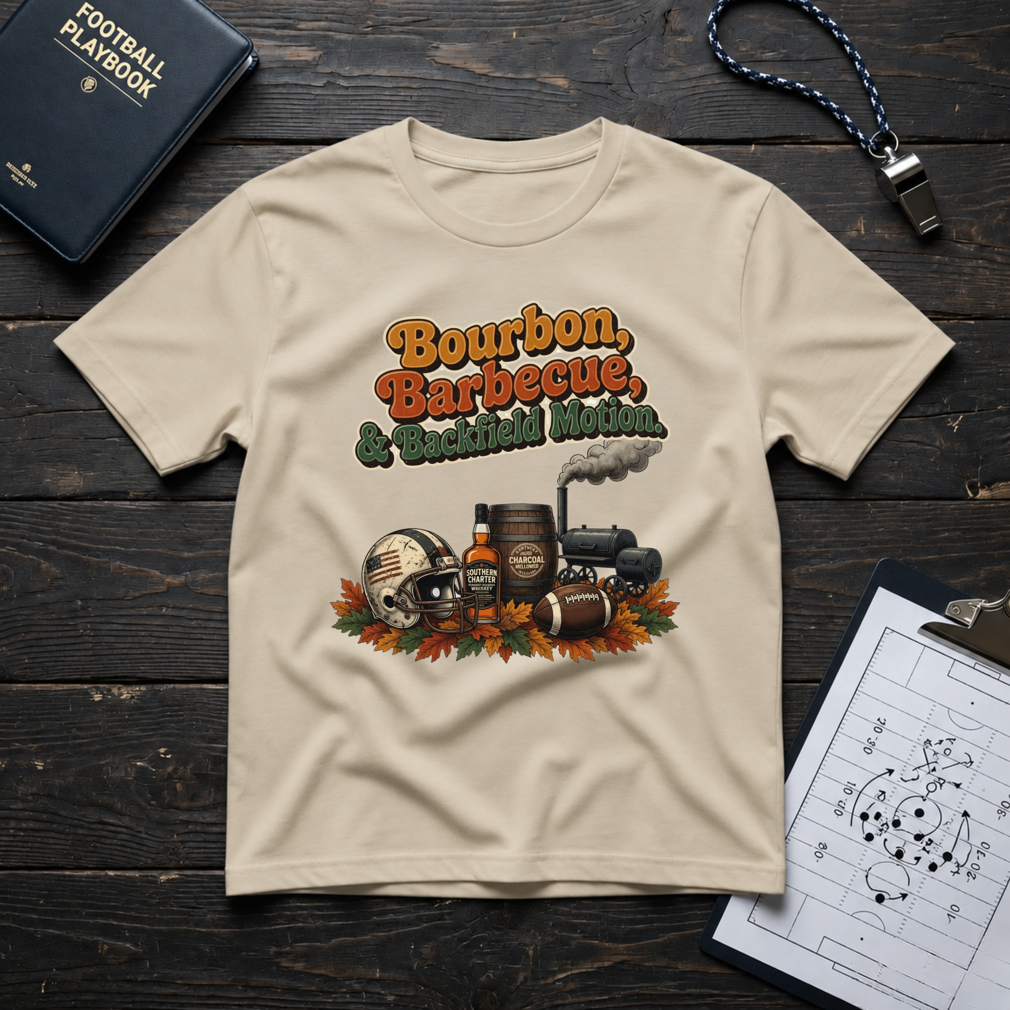 Bourbon, Barbecue & Backfield Motion T-Shirt