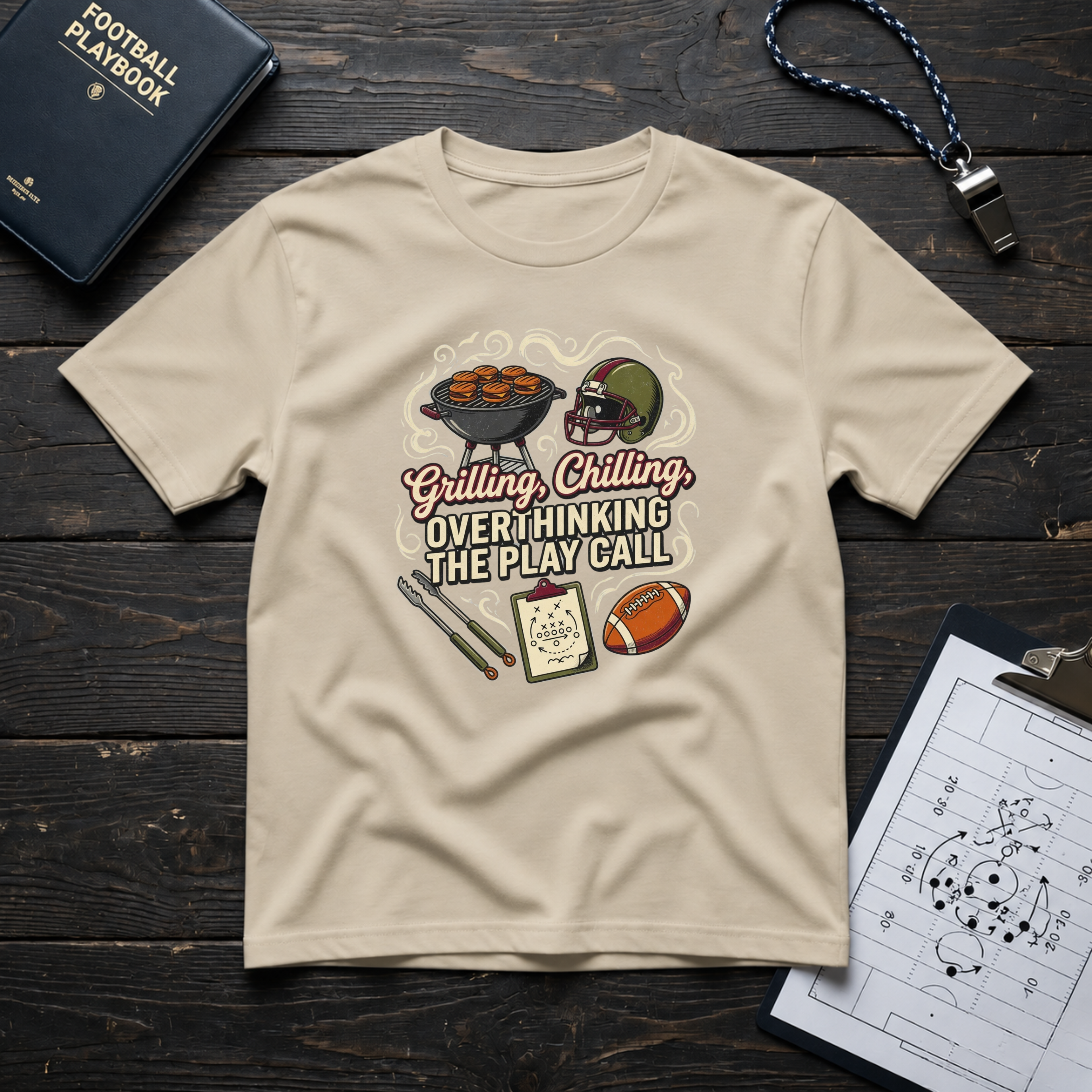 Grilling, Chilling, Overthinking the Play Call T-Shirt