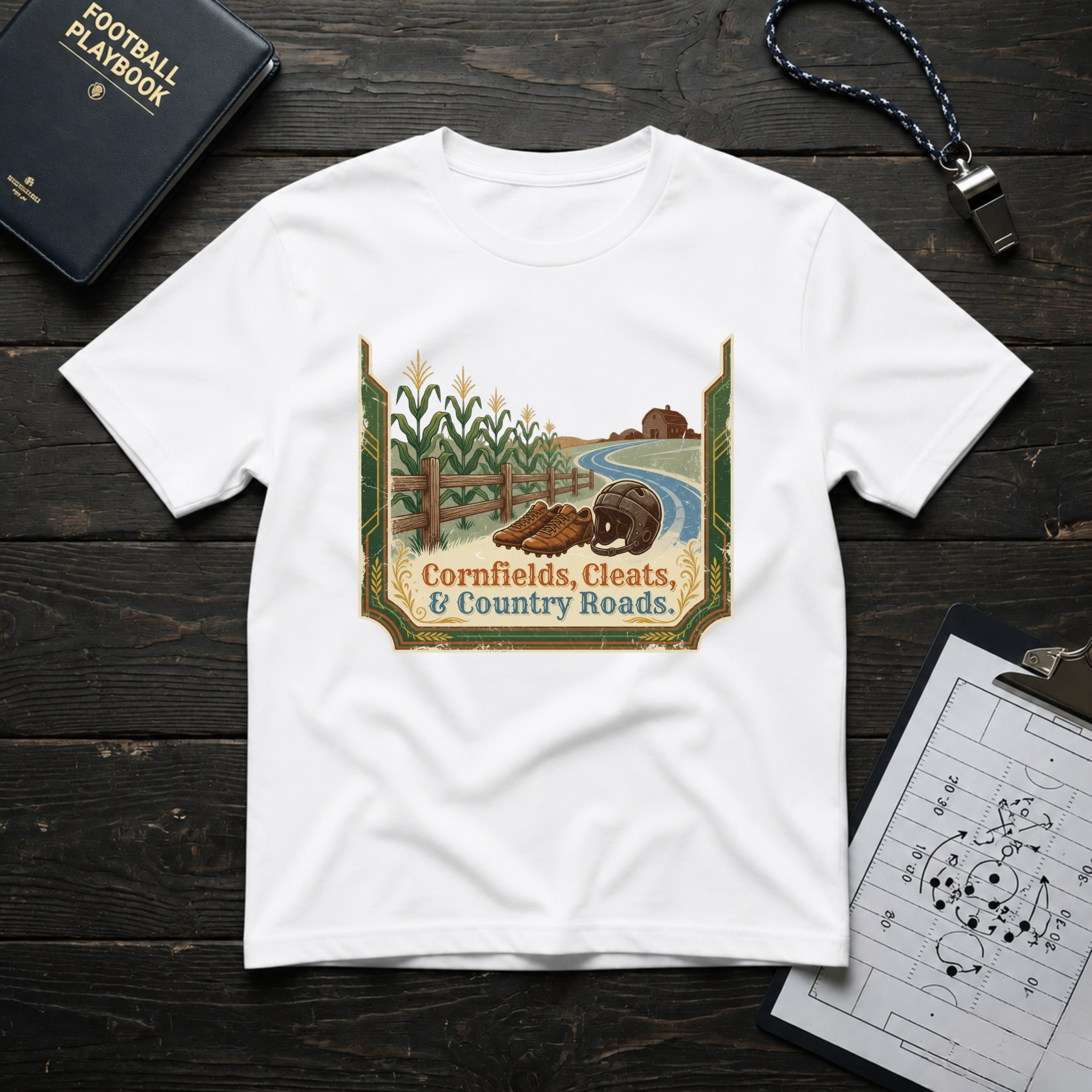 Cornfields, Cleats & Country Roads T-Shirt